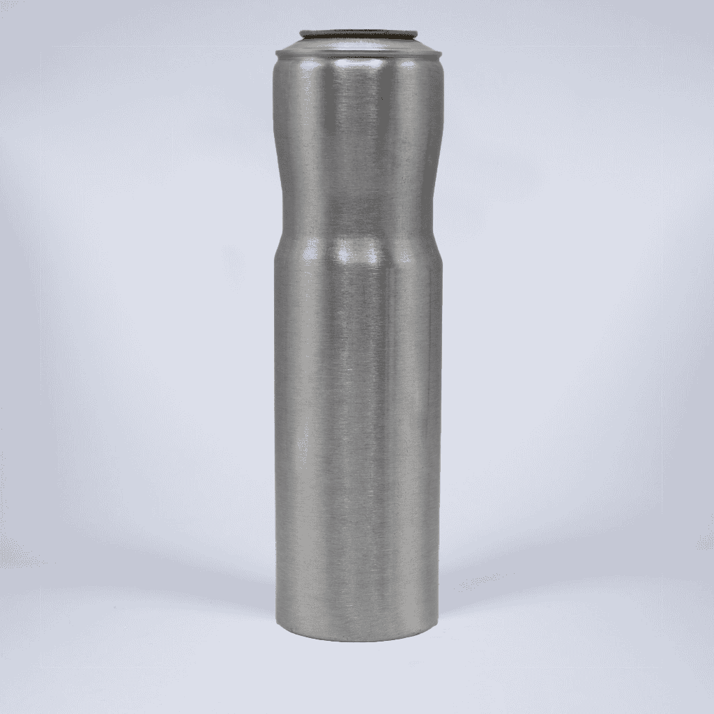 Gorge shape B aluminum aerosol can, 45x190mm, Brushed metal base